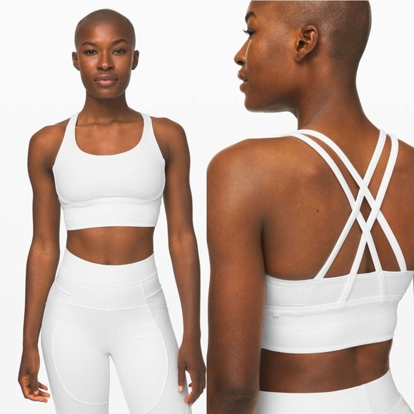 Lululemon Energy Bra Long Line Texture White - Picture 1 of 8